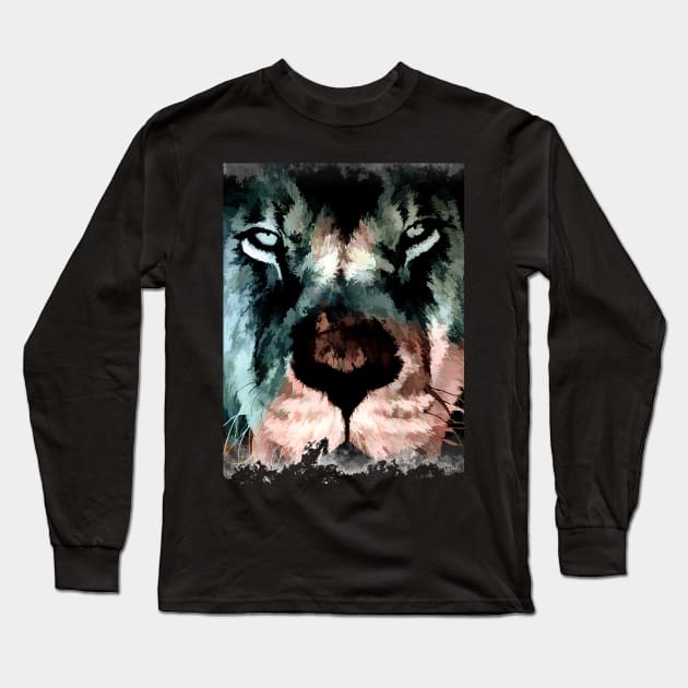 Lion portrait Long Sleeve T-Shirt by TheBestStore